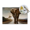 Elephant Placemats Set of 4, Walking Elephant African Animals Placemats