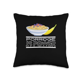 Breakfast Oats Congee Jook Rice Porridge Apparel Cereal Grits Kasha Upma Rice and Morning Cornmeal Porridge Throw Pillow, 16x16, Multicolor