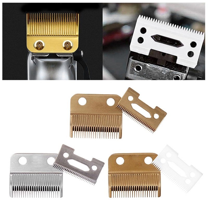 Hair Trimmer Replacement Blades Stainless Steel 2 Holes Clipper Blades