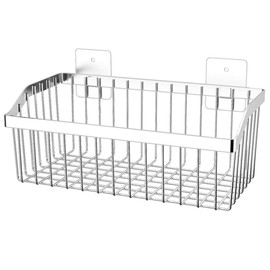 kaileyouxiangongsi Kitchen Storage Metal Wire Fruit Basket - SUS304 Stainless steel Organizer Storage Bin Baskets for Bathroom - Space Saving Design for Pantry Organization （Silver）