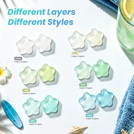 Beetles Summer Voyage Jelly Gel Nail Polish Set - 9ML 6 Colors Seasalt Holiday Summer Sheer Gel Nail Polish Kit Milky White MInt Green Blue Soak Off U