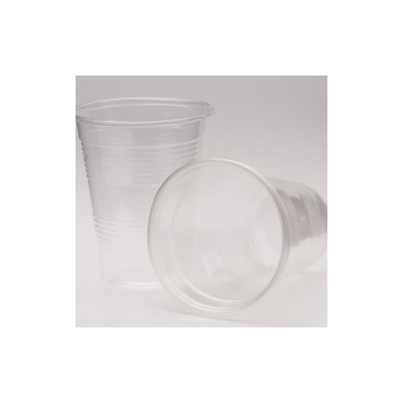 DecorLine Elegant Clear Plastic Diamond Cups - 8 oz (Pack
