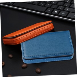 STOBOK 2pcs Pu Magnetic Business Card Holder Case Stylish Portable Name Holder for Credit Cards and Business Elegant Design for Professionals and Entrepreneurs