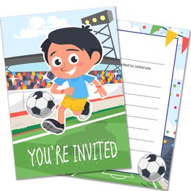 Olivia Samuel 20 x Kids Football Party Invites from A6 Double Sided Cards with Envelopes