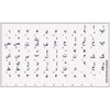 FARSI (PERSIAN) KEYBOARD DECALS ON TRANSPARENT BACKGROUND with BLUE, BLACK,