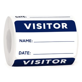 Visitor Pass Stickers – 300 Writable Name Tag Labels, 2 x 3 Inch, Self-Adhesive Identification Badges for Office, School, Events (300Pcs-Blue)