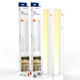 Dawnrise 24" Hardwired Under Cabinet Light,Linkable,1270 Lumens,3 Color Selectable,Brightness Adjustable,Under Counter Lights for Kitchen,Wide Luminous Surface,White Finish,Metal Base(2 Pack)