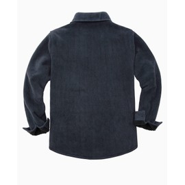 ZENTHACE Mens Sherpa Lined Flannel Jacket Fleece Lined Flannel Shirt for Men Plaid Jackets Fall Flannel Coat Solid Twill Grey XL