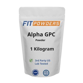 FitPowders Alpha-GPC Powder, Non-GMO Choline Powder, Vegan, Third Party Tested, Pre-Workout, Memory and Focus, with Scoop (1000 Grams)