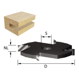 ENT Slotting Cutter TC Shank (C) 8 mm, Diameter (A) 50,8 mm, B 5 mm, Z4