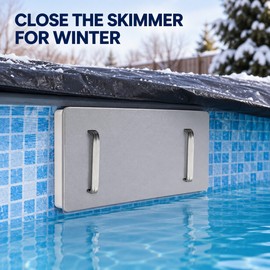 12.2 x 6.1 Inch Wide Mouth Pool Skimmer Winter Cover Plug, PVC Closure Plate for Above Ground Pools