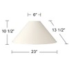 Large 23" Bottom Empire Lamp Shade Linen Chimney White 6"