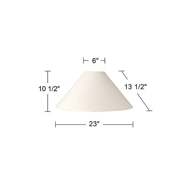 Large 23" Bottom Empire Lamp Shade Linen Chimney White 6"