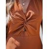 CUPSHE Women's Front Twist Keyhole Fall Dresses V Neck Long