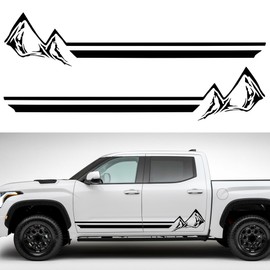 TOMALL 1 Pair 65'' Mountains Stickers Decal for Car Body Door Side Auto Snow Mountains Graphic Vinyl Decal Peak Decoration for SUV Truck Off-Road Vehicles Universal Long Stickers Accessories (Black)