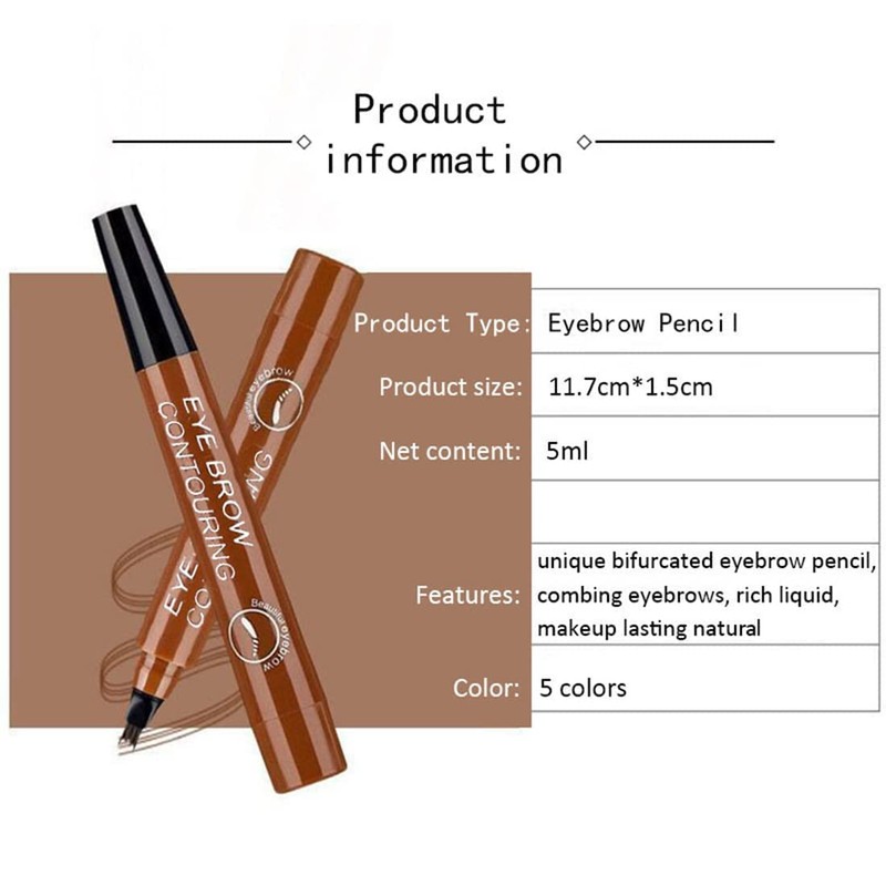 Eyebrow Pencil, Waterproof and Sweat-proof, Never Fade, Long Lasting Effect