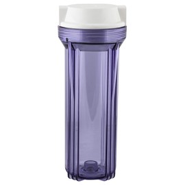 Hydronix HF2-10CLWH12 10" Clear Housing with White Flat Cap, 1/2" Ports