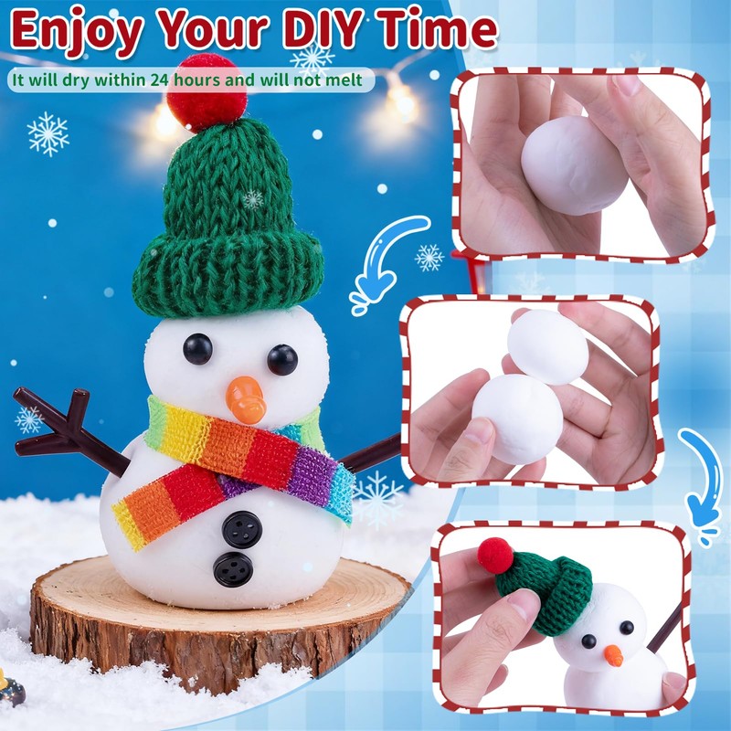 VEKDA 12 Pack Build a Snowman Kit Winter Crafts for