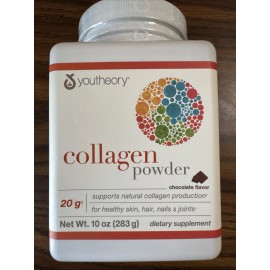 Youtheory Collagen Powder Chocolate 10 oz (283 g) For Healthy Skin Hair Nails And Joints