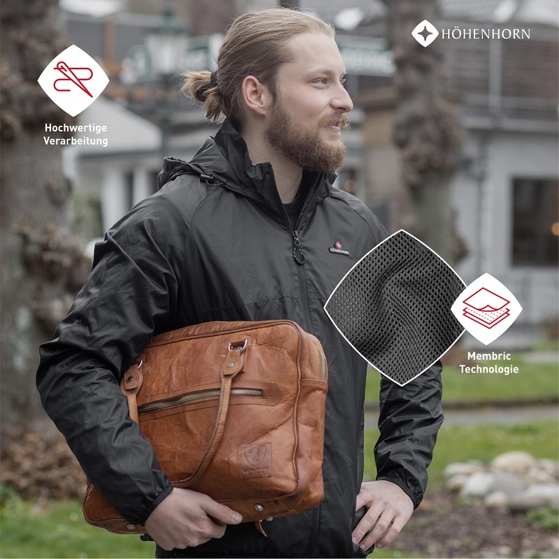Höhenhorn Rigi Men's Rain Jacket Breathable for Men Weatherproof High-Quality