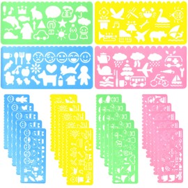 24 Pcs Plastic Drawing Stencils Set - Colorful Drawing Scale Template DIY Crafts Set for Boys & Girls with Animal Stencils by STARVAST