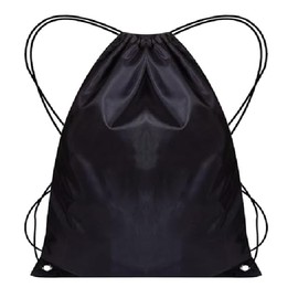 WESTWOOD FOX Drawstring Gym Bag String Bags Gym Sack Backpack PE Bags for Women Men Trainer Swimming Bag Travel Beach School Holidays Suitable for Sports,kids,Boys,Girls (Jet Black, 1 pc)