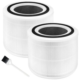 2 Pack Core 300 Replacement Filter for LEVOIT Core 300 and Core 300S Air Purifier Filters, 3-in-1 H13 Grade True HEPA Replacement Filter,Compared to Part # Core 300-RF,White