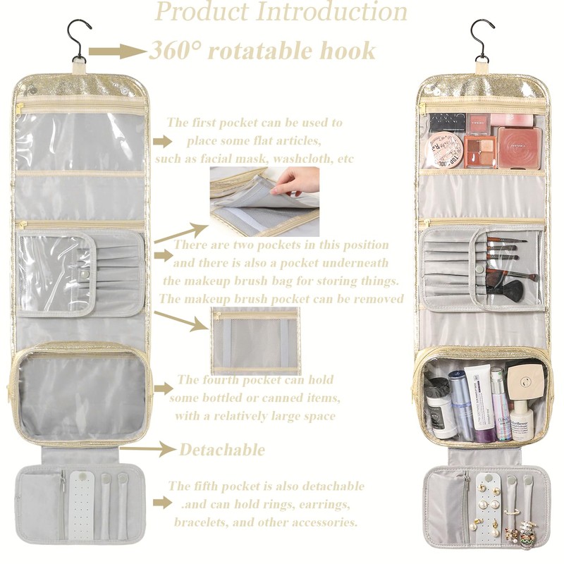 Toiletry Bags, Light gold, Travel & Storage