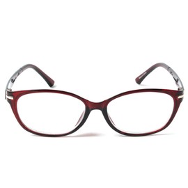 MIDI-ミディ 老眼鏡 UVカット 大きめのレンズを使った緩やかなラインのキャットアイフレーム リーディンググラス レディース チェリーレッド 度数+1.25 (m111,c2,+1.25)