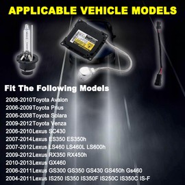 Xenon HID Headlight Ballast Control Unit with Igniter and D4S Bulb Compatible with Lexus IS250, RX350, GS350, ES350, GS300, GS350,Prius, Solara, Venza | Replaces OE# KDLT003 85967-5202 DDLT003