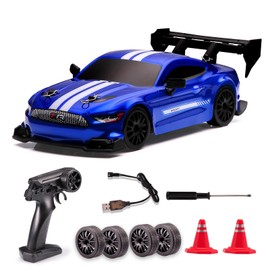 1:24 Scale RC Drift Car,4WD 2.4GHz High Speed Racing Hobby Sport Toy Car Vehicle with LED Lights,Racing and Drift Wheels for Adult Boys Girls Kids Gift (8602-Blue)