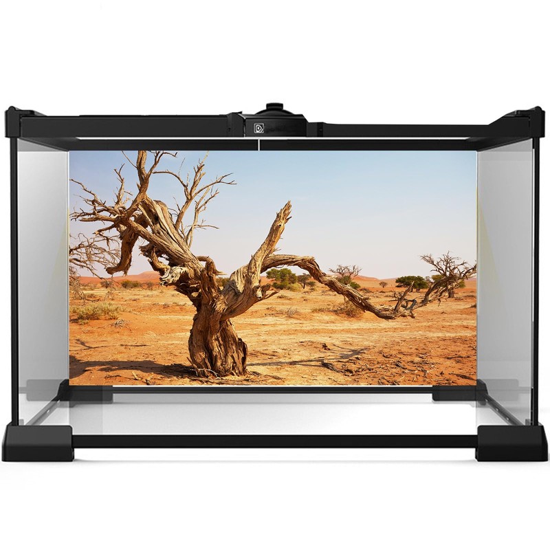 Riivvdise Reptile Tank Background Orange Desert Landscape Terrarium Background Dead