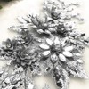 1938cm 3D Colorful Flower Mesh Embroidered Rhinestone Lace Beaded Applique