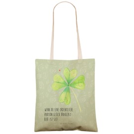 Mr. & Mrs. Panda Shopping Bag Clover Leaf, Green