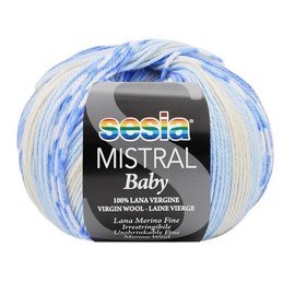 2 Skeins, 100% Fine Merino Wool Unshrinkable, 382 Yds/3.50 oz., Needles US 2.5-4, Multicolor Yarn for Knitting and Crocheting Sesia Mistral Baby (2, Multicolor - 4348)