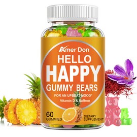 Hello Happy Gummies, Mood Balance Support, Vitamin D, Saffron, Adult Chew