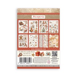 Stamperia - Washi Pad for Scrapbooks, Albums, Cards, Bullet Journals, and More, Translucent, Easy to Cut, Acid Free, Perfect for Hobbies, Crafts, and Gifting (Gear up for Christmas) (A5) (8 Sheets)