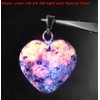 2PCs Red Ruby in Green Fuchsite Heart Shaped Pendants w/Silver