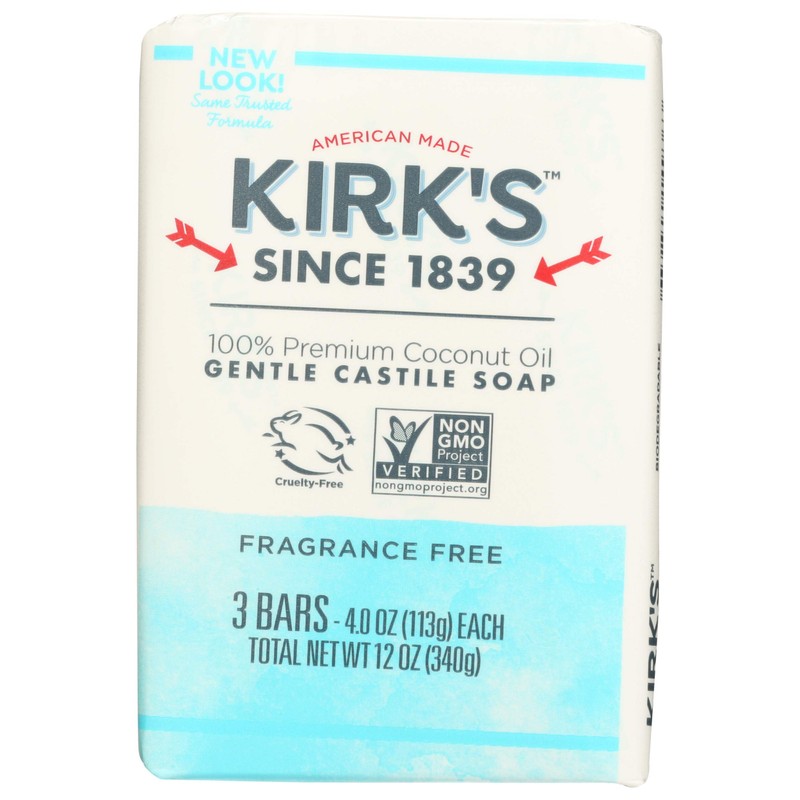 Kirk's Castile Bar Soap Clean Soap for Men, Women &