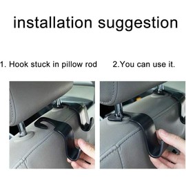 Witbicg Bag Holder Car, Pack of 6 Car Headrest Hooks, Handbag Holder, Car Seat Hook for Car Seats, Car Hooks for Bag, Suitable for All Types of Car Models (Black)