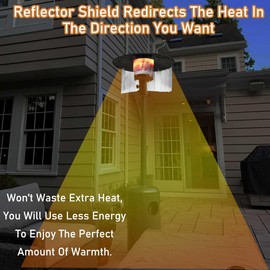 Patio Heater Reflector Shield Propane Patio Heaters Heat Deflector Replacement Parts for Outdoor Gas Heater, Adjustable Heat Focusing Reflector, Enegy Saving,Heat Focusing
