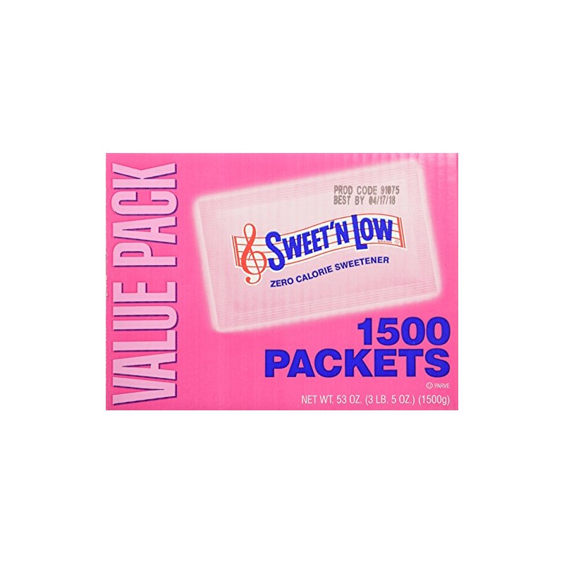 Sweet and Low Zero Calorie Sweetener 1500 Individual Serving Packets