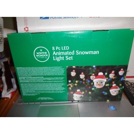 Winter Wonder Lane 8 Animated LED Batttery Operated Snowman Light Set