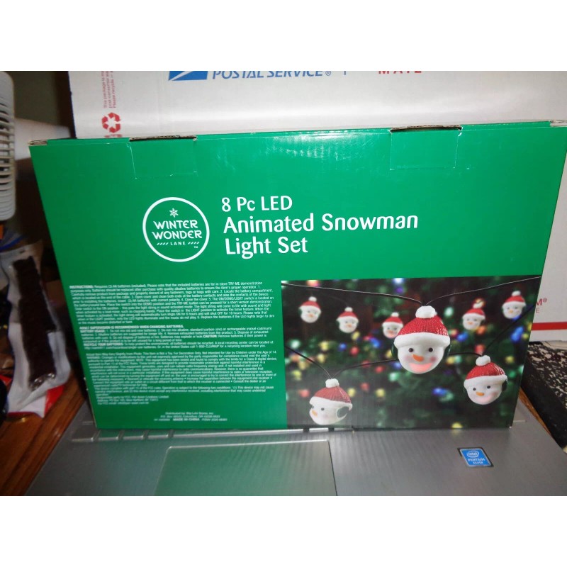 Winter Wonder Lane 8 Animated LED Batttery Operated Snowman Light