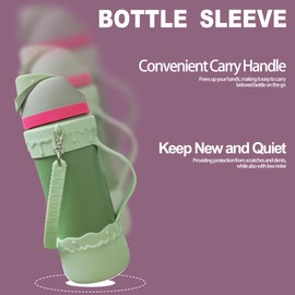 Bottle Bumper Silicone Boot with Handle for Owala 24oz Water Bottle, Sleeve Protector with Strap for Owala Freesip Water Bottle 24 oz, No Scratch Full Protetive Cover, for Running, Bike, Jogging(Blue)