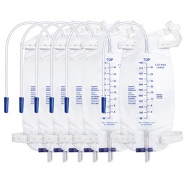 Foley Catheter Leg Bags for Men with 6 Pack, Catheter Bags 1000ml for Men, Urine Bags for Splash-Resistant Drain Design