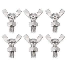 uxcell 6pcs M8-1.25x20mm Wing Butterfly Screws Bolts with 6pcs Nuts, 304 Stainless Steel Wing Bolt Thumb Hand Screws Butterfly Screws