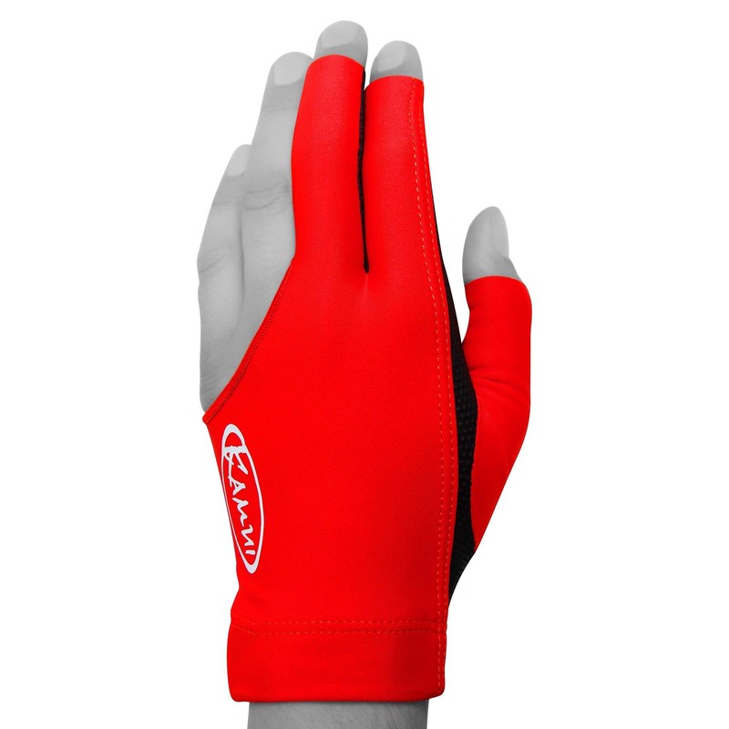 KAMUI Billiard Glove - Quickdry - for Left Hand (Red,