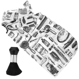 TOVINANNA 1set Hair Cutting Cape Neck Duster Brush Adult Hairdressing Apron for Barbers and Home Use Suitable for Haircuts and Dying Creative Design for Comfort