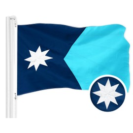 G128 Minnesota New Version MN State Flag | 3x5 Ft | ToughWeave Series Embroidered 210D Polyester | Embroidered Design, Indoor/Outdoor, Brass Grommets